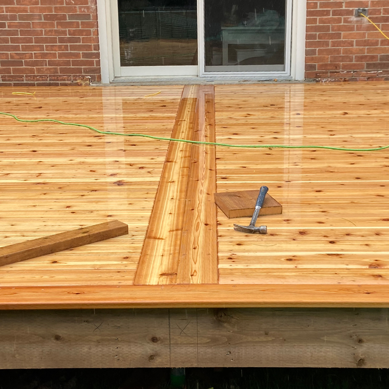Cedar Deck With Tools